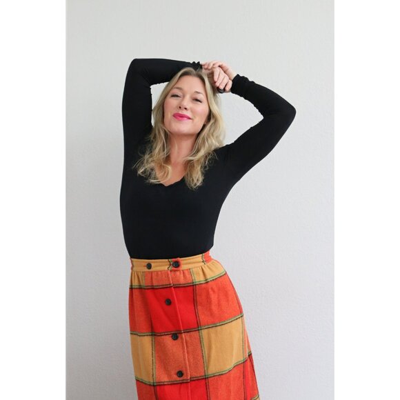 1970s Vintage Pendleton Wool & Plaid Fringe Skirt ~ Women's Extra Small XS SM - Picture 4 of 10